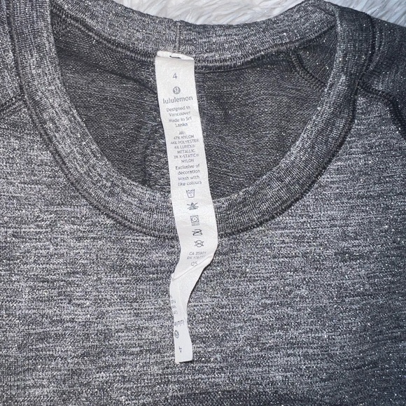 Sparkly Gray Lululemon long sleeve - Picture 3 of 6